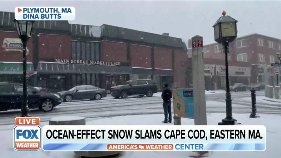 Ocean-effect snow blankets Cape Cod and eastern Massachusetts