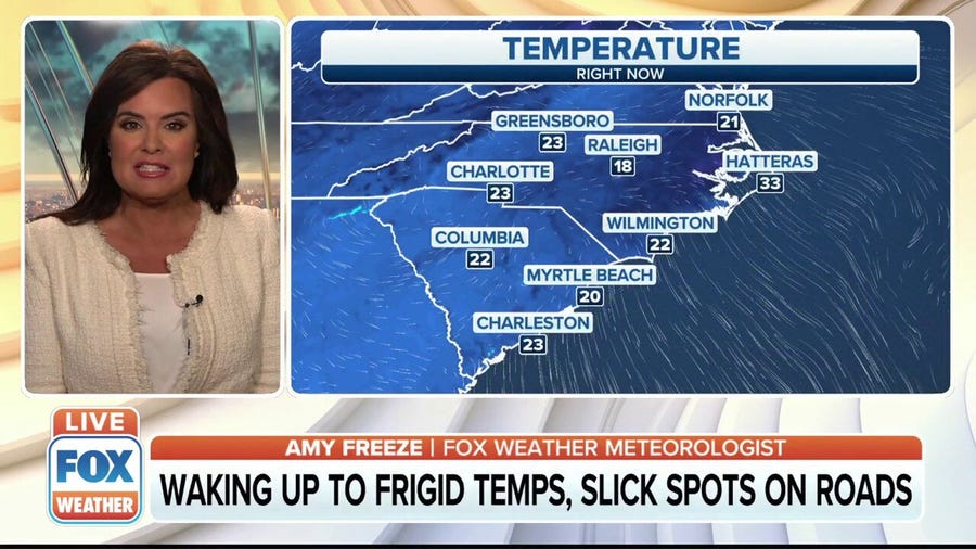 Carolinas waking up to frigid temperatures