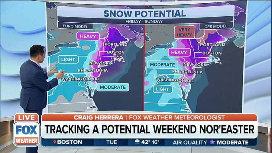 Potential weekend nor'easter may have impacts on mid-Atlantic, Northeast