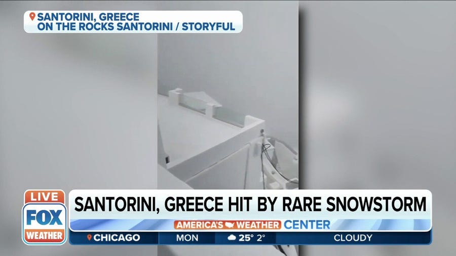 Watch: Rare snowstorm hits Greece