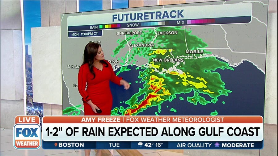Gulf Coast expecting 1-2 inches of rain by midweek