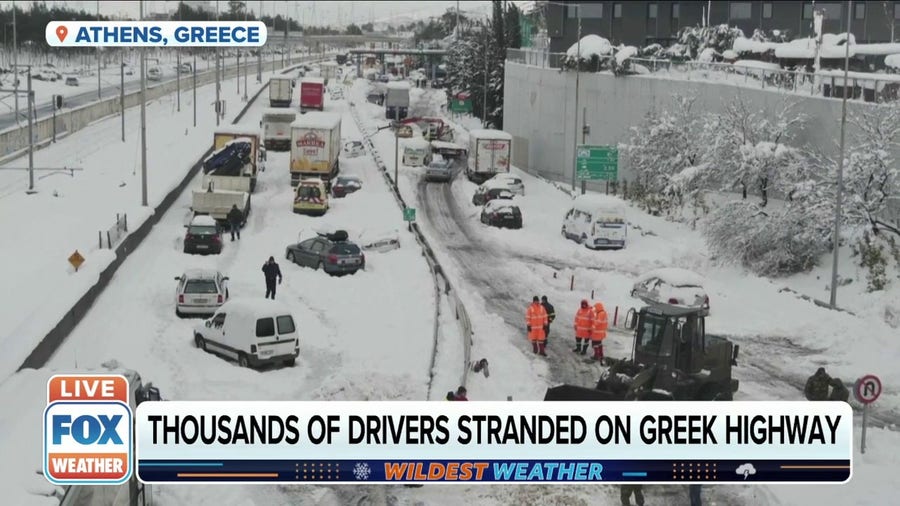 Greece hit by intense snowstorm, areas covered with over 2 feet of snow