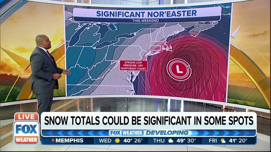 Conditions setting up for potential nor'easter along East Coast this weekend