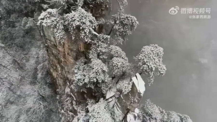 Watch: Snow covers China's Zhangjiajie National Forest Park