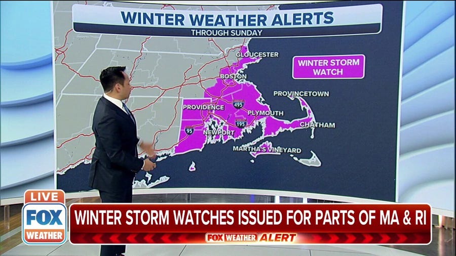 Winter Storm Watches issued for parts of MA and RI ahead of nor'easter