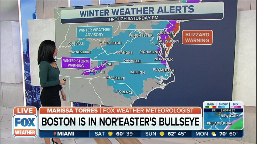 10 million under blizzard warning as nor'easter develops