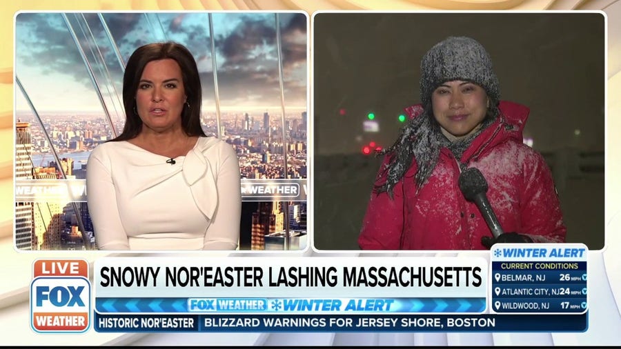 Snowy nor'easter lashing Massachusetts