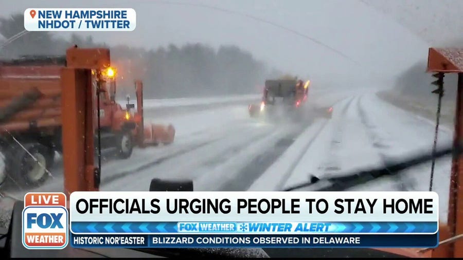 Officials urging people to stay home and off the roads in New Hampshire