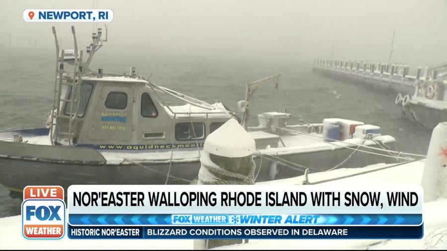 Nor'easter walloping Rhode Island with snow, strong winds