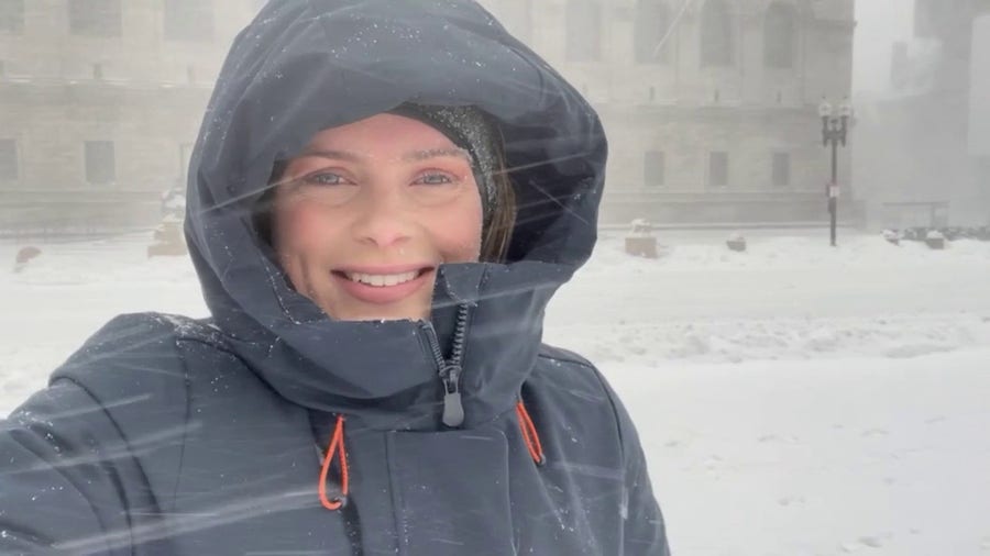 Strong winds making it difficult to measure snow in Boston
