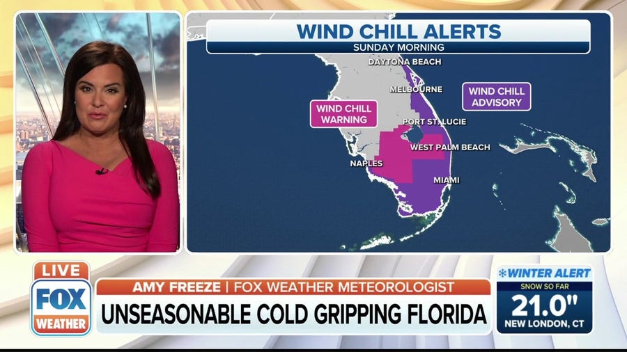 Unseasonably cold temperatures grip Florida