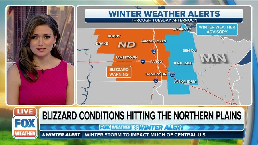 Blizzard Warning issued in North Dakota through Tuesday afternoon