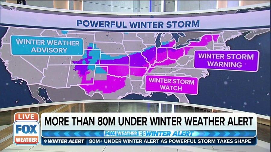 Midweek winter storm to impact more than 80 million people