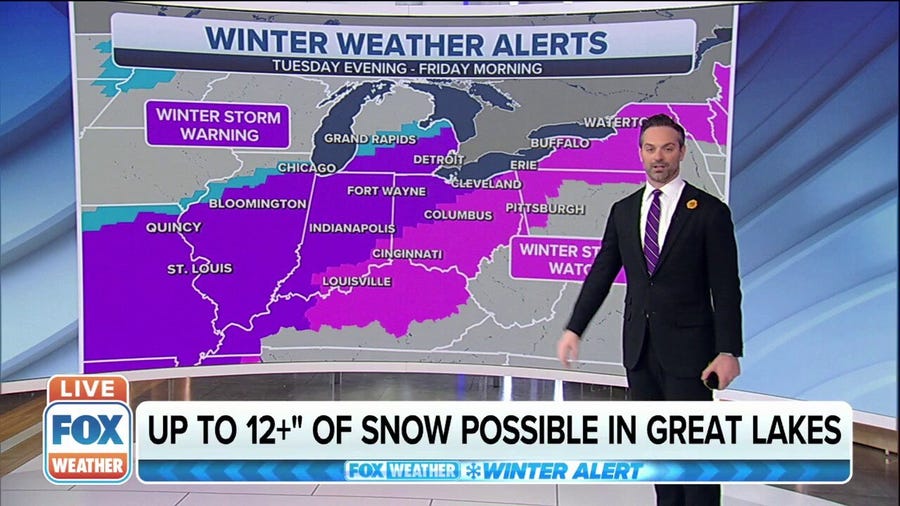Great Lakes potential to see more than 12 inches of snow
