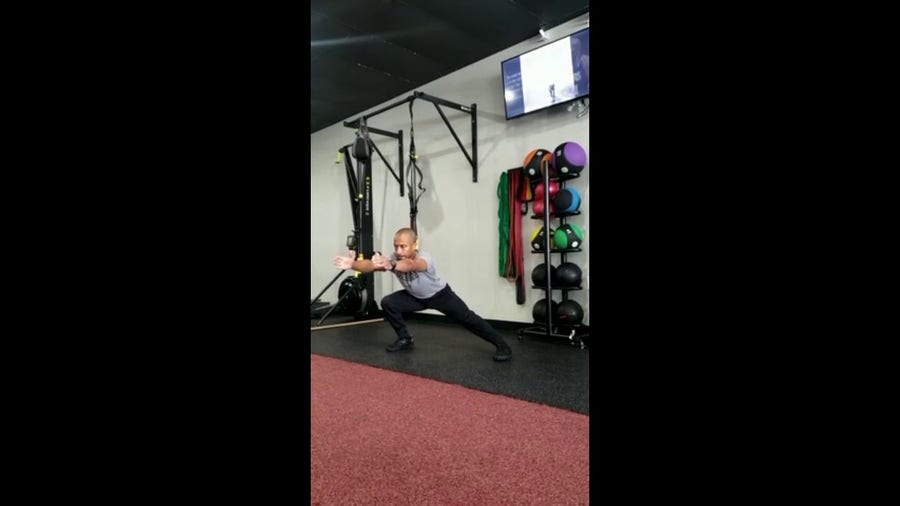 Lateral squat with reach helps with the motion of shoveling