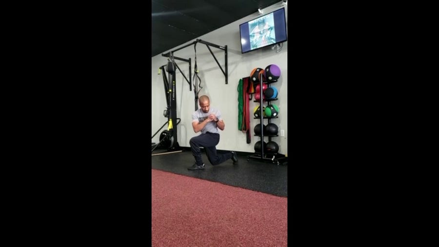 Split squat with rotation helps with all muscles needed to shovel snow
