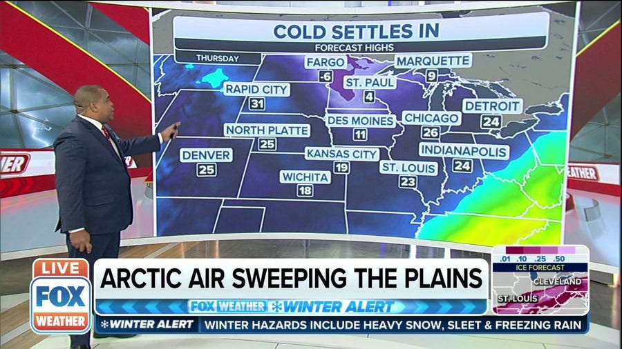 Arctic air to remain in place after winter storm invades central, eastern US