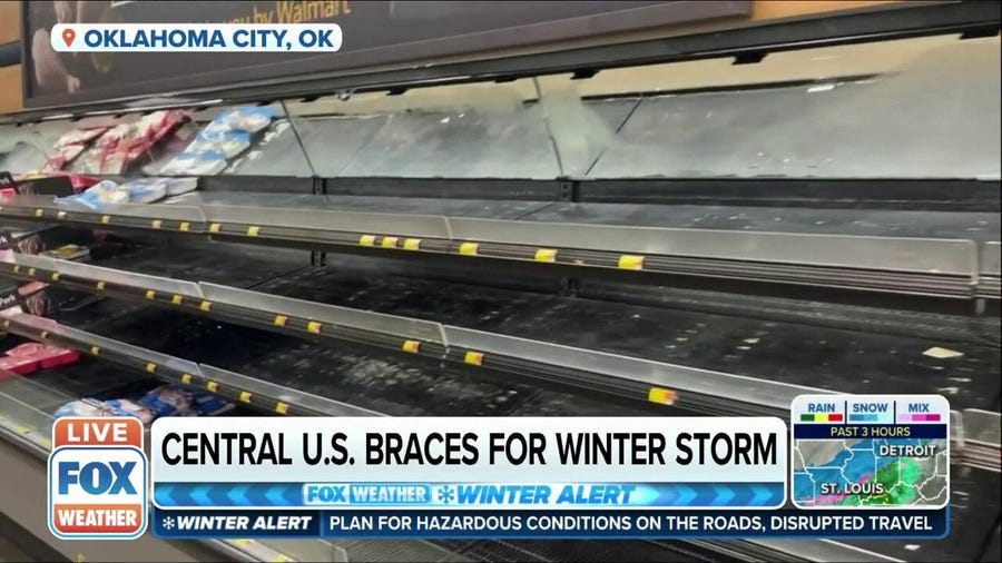 Empty shelves seen in Oklahoma City as Central US braces for winter storm