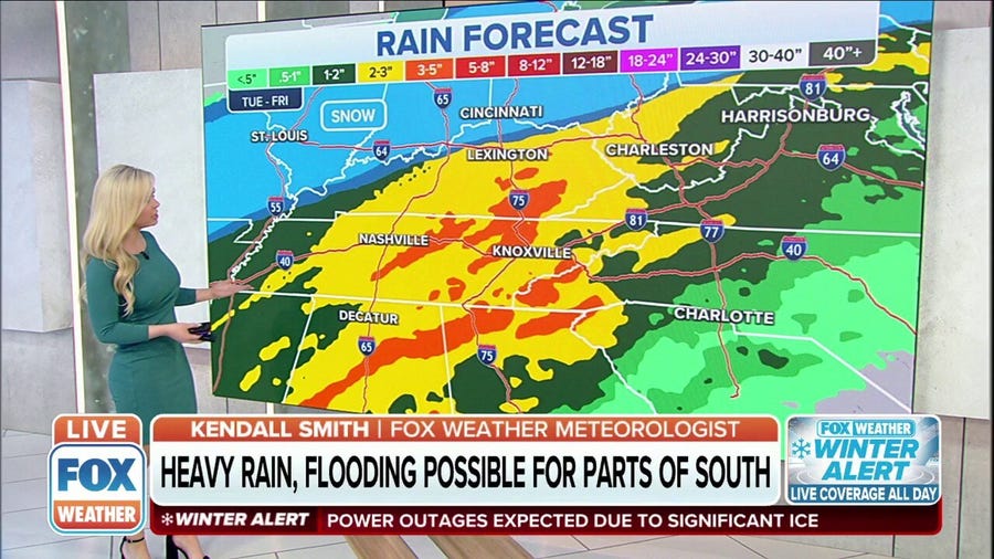 Heavy rain, flooding possible for parts of South due to winter storm impacts
