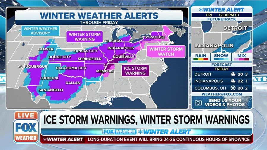 Widespread winter storm to impact 20 states with snow, rain and ice