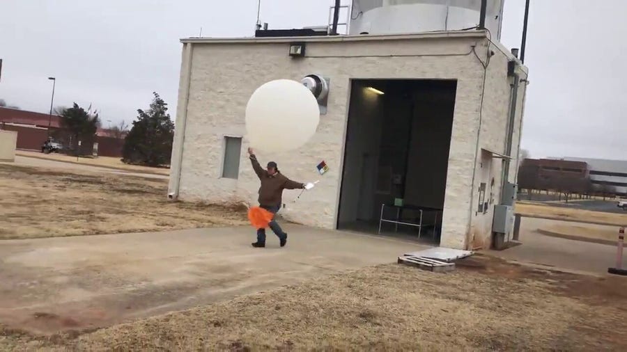 Up, up and away! NWS releases balloon to gather important information about impending storm
