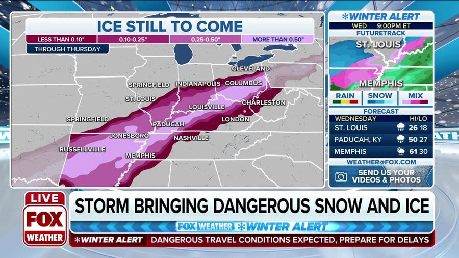 Winter Storm has seven US states in ice storm warning zone