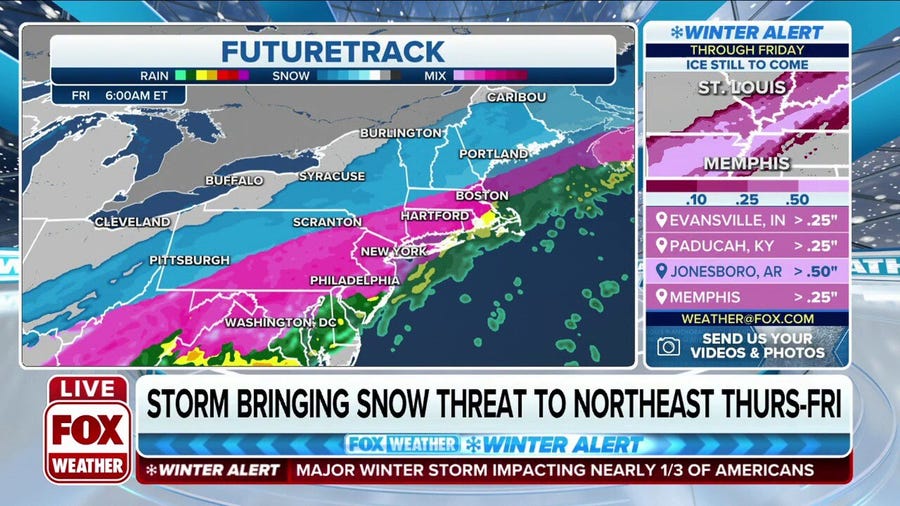 Winter storm to bring snow threat to Northeast Thursday into Friday