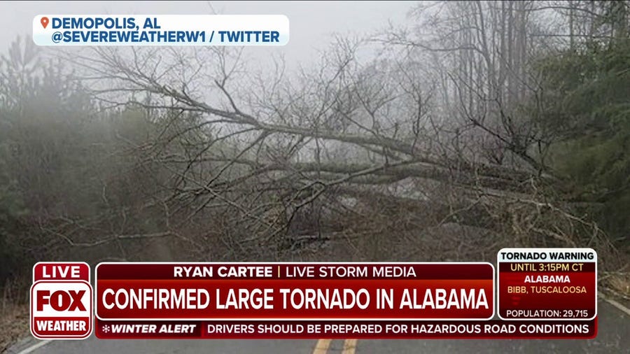 Large tornado in Alabama causes extensive damage