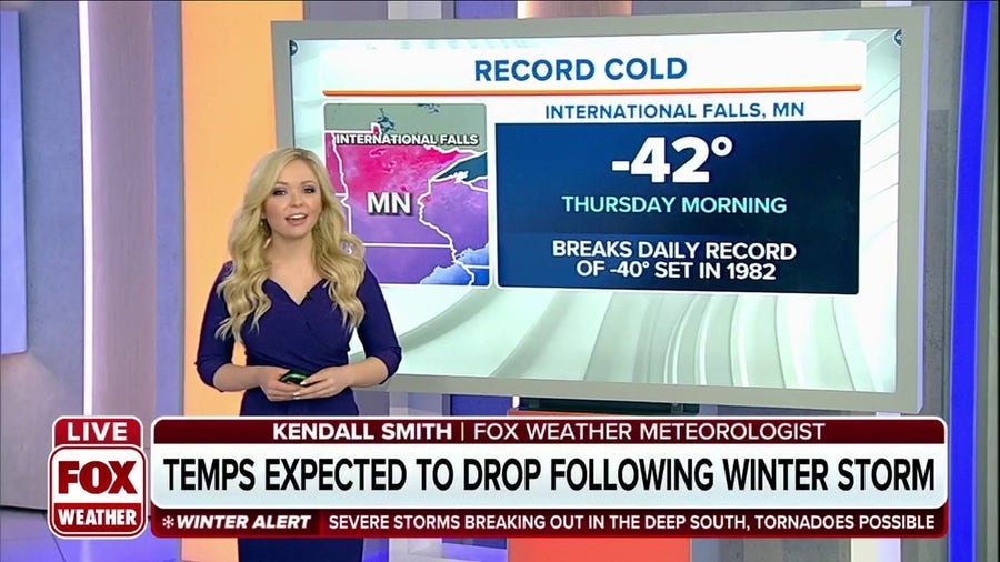 Record daily low temperature occurs in International Falls, Minnesota