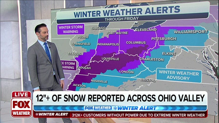 Ohio Valley receives upwards of a foot of snow in places with winter storm