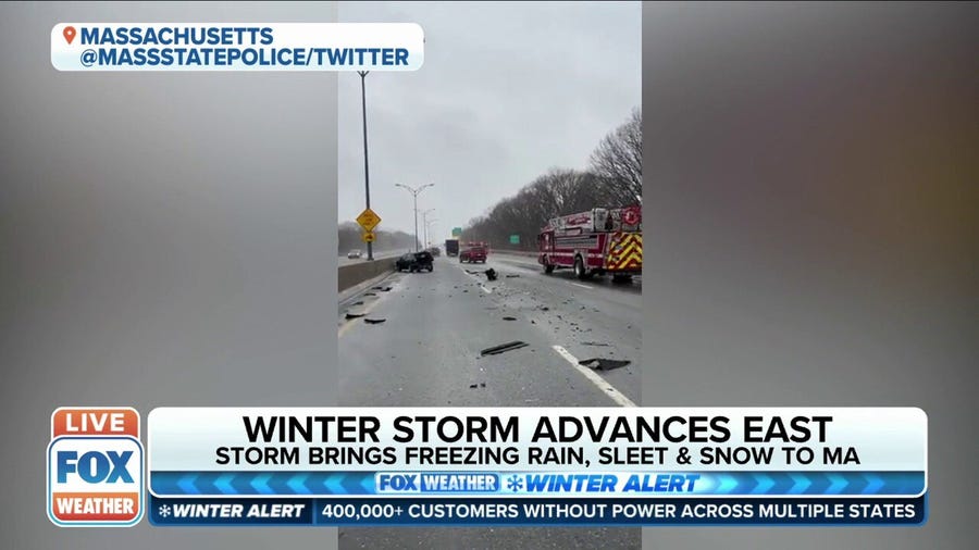 Several crashes, spin outs in MA due to icy road conditions from winter storm