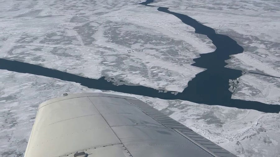 Coast Guard Rescues 18 people stuck on ice floe