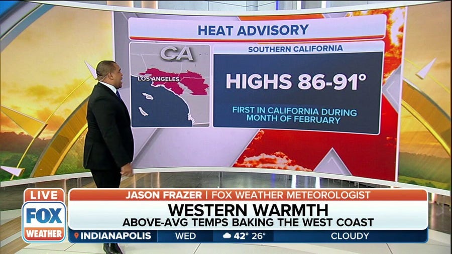 Rare February Heat Advisory posted in Southern California