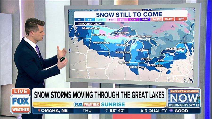 Great Lakes gears up for more snow from a fast-moving clipper system