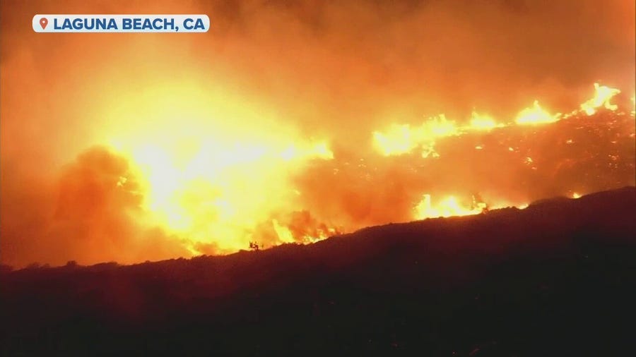 Watch: Large brush fire breaks out in Laguna Beach, California