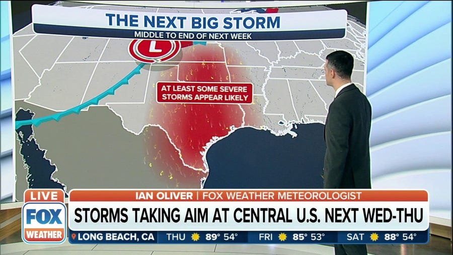 Severe storm threat taking aim at Central U.S. next week