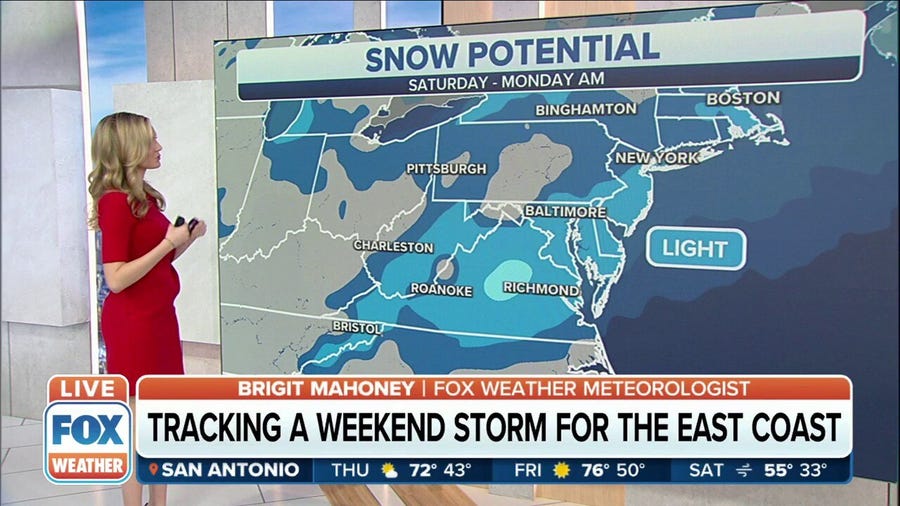 I-95 corridor can expect to see some snow from weekend storm