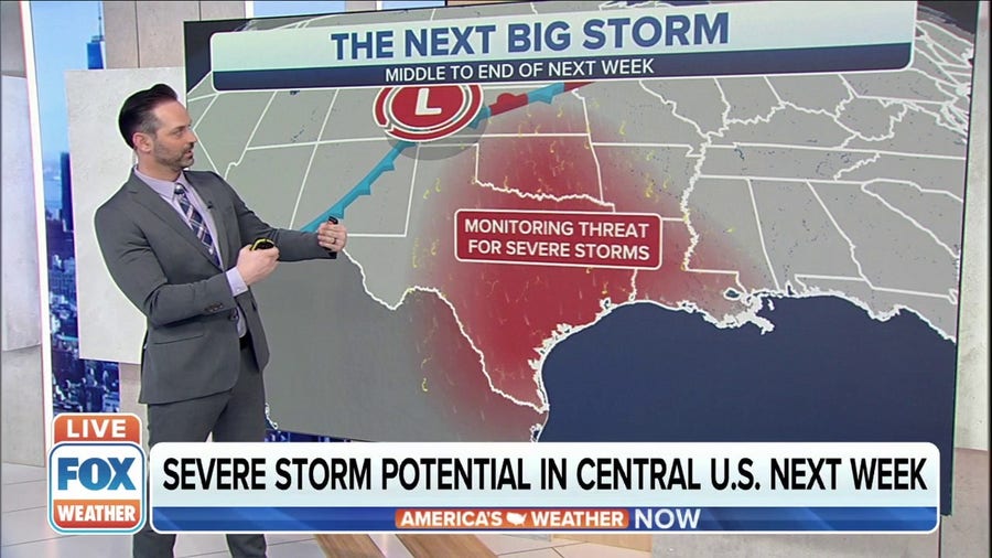 Threat of severe storms returns to central US next week