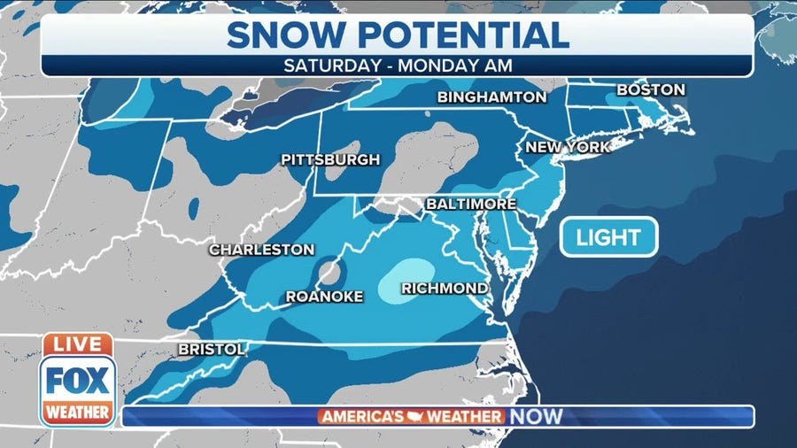 Weekend Winter Storm to bring snow, rain to East Coast