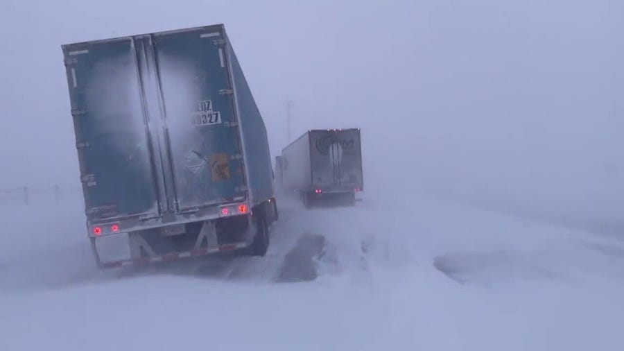 Blizzard conditions in Minnesota strand vehicles on I-94