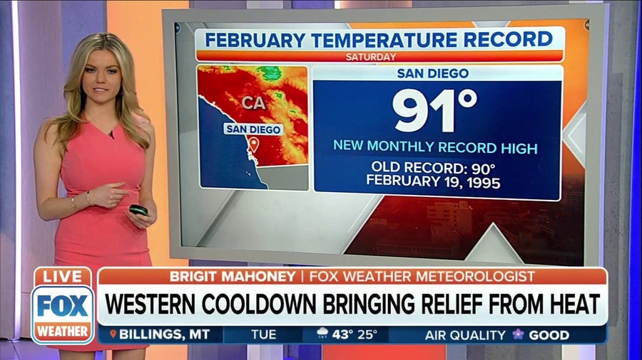 San Diego, California breaks February temperature record