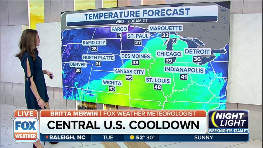 After warm start to week, Central US will see a temperature cooldown