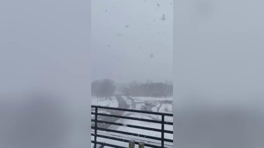 Lake-effect snow, poor visibility in Oswego, New York