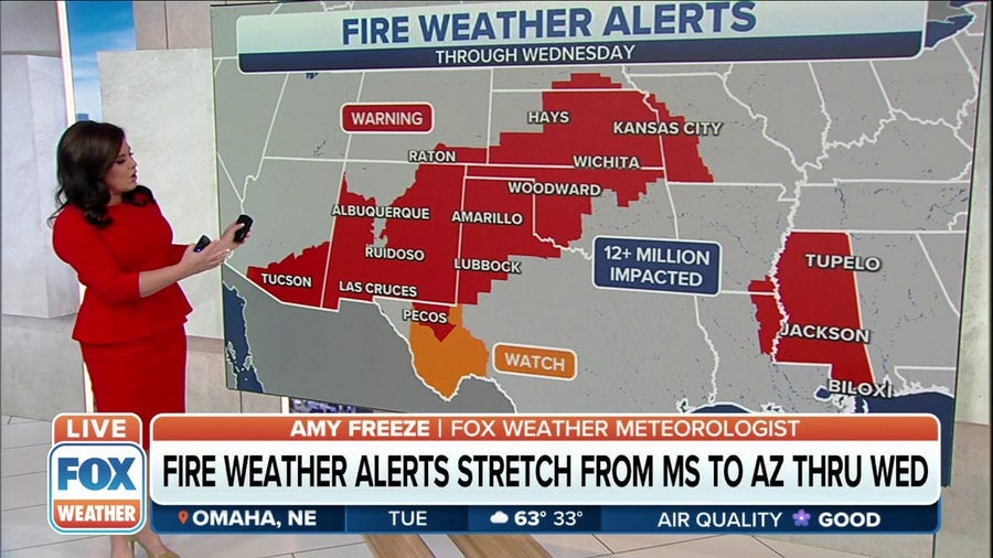 12 million in US under fire weather alerts