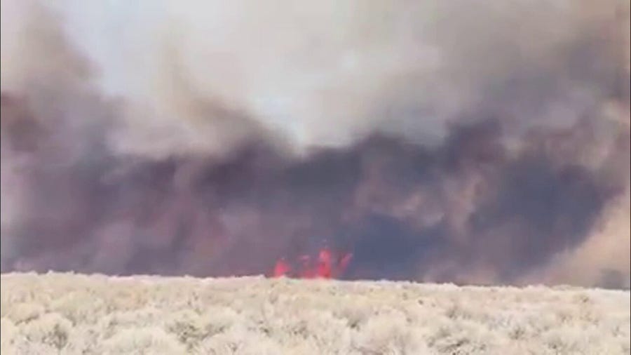 The Airport Fire burning near Bishop, California