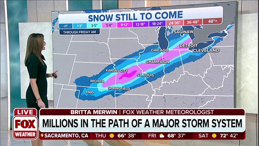 Strong winter storm bringing heavy snow, ice through Central US