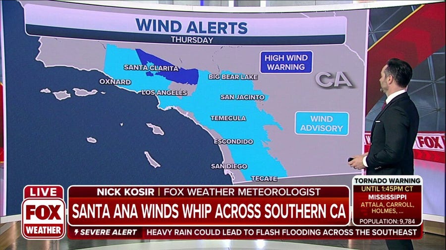 Southern California under wind alerts through Thursday