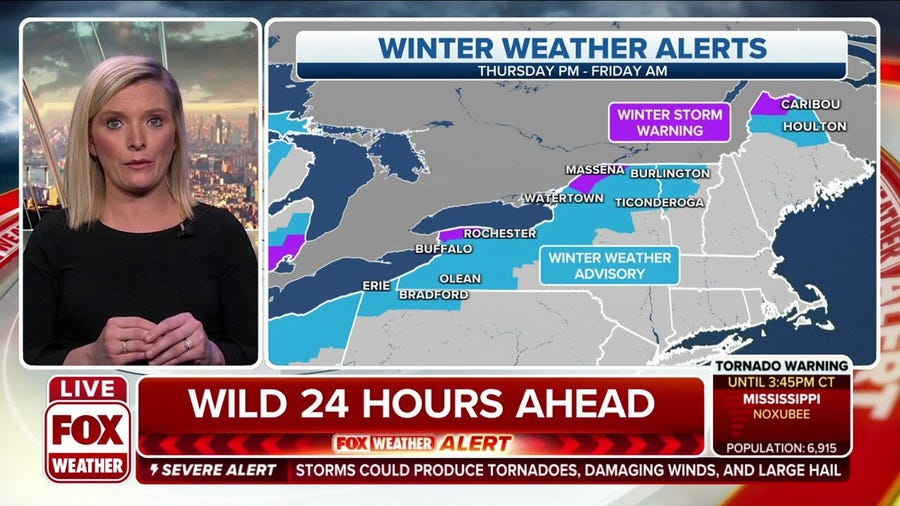 Winter Weather Alerts, Wind Alerts for Northeast into Friday