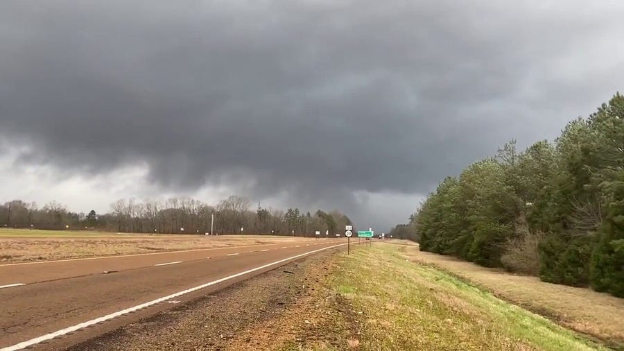 Watch: Funnel cloud moves through Highway 45 North in Mississippi