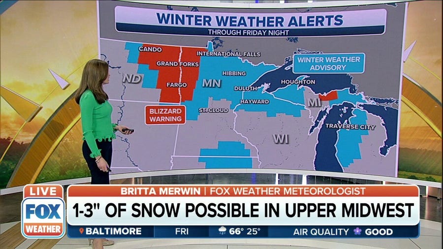 Blizzard Warnings issued in upper Midwest as snowstorm moves through